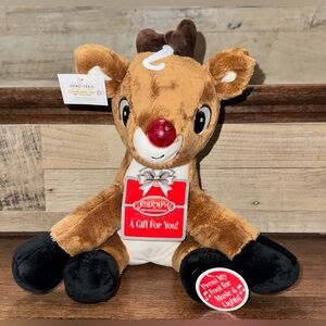 Cute 🥰 Rudolph The Red-Nosed Reindeer 9" Plush Rudolph Music and Lights